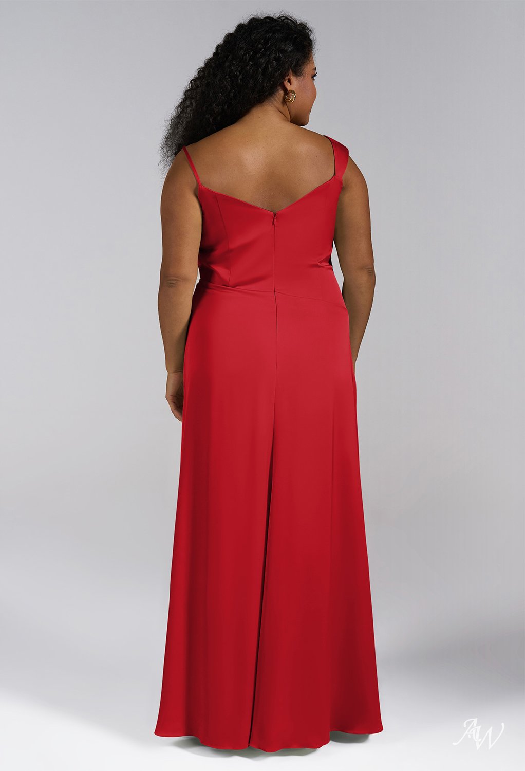 AW Meggie Tango Red Satin Charmeuse Bridesmaid Dresses image6